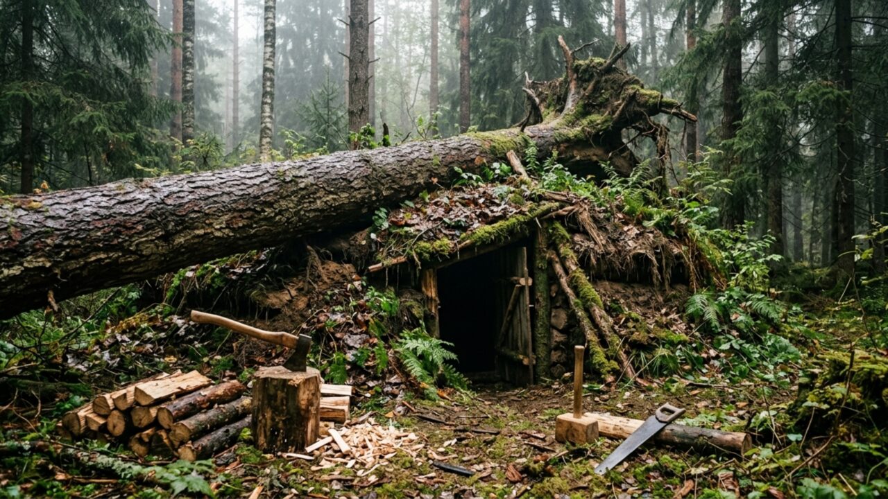 Esse homem construiu uma cabana camuflada no meio da floresta e ninguém conseguiu encontrá-lo