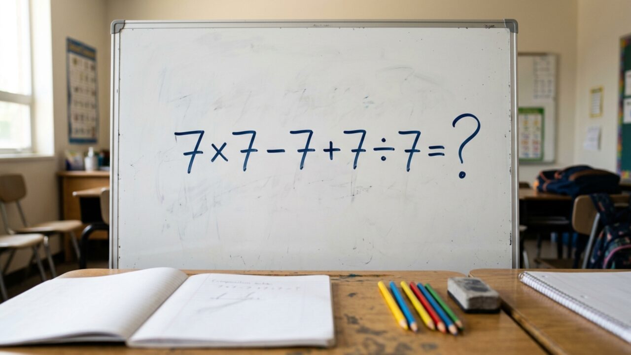 98% das pessoas erram a conta 7 × 7 – 7 + 7 ÷ 7 e quem supera o desafio comemora