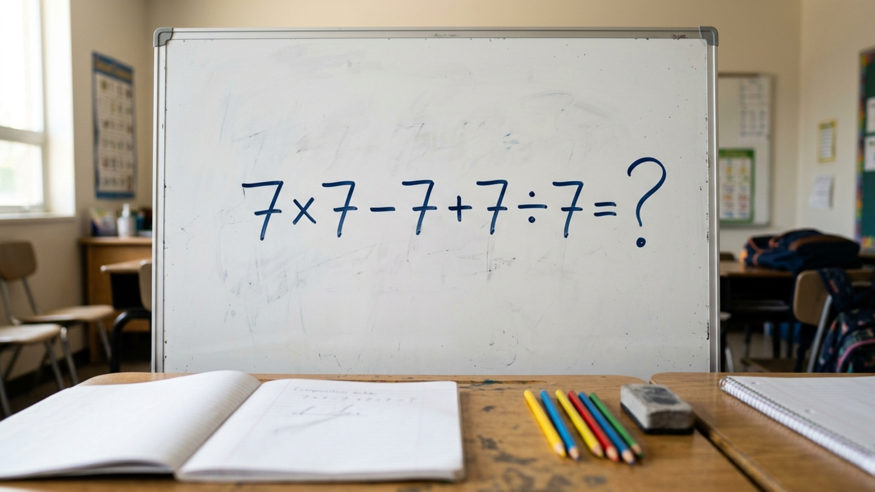 98% das pessoas erram a conta 7 × 7 – 7 + 7 ÷ 7 e quem supera o desafio comemora