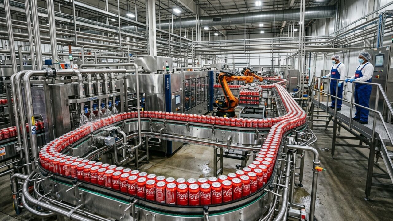 Mais de 1,9 bilhões de unidades diárias e uma tradição centenária: como é por dentro da fábrica da bebida mais consumida do planeta
