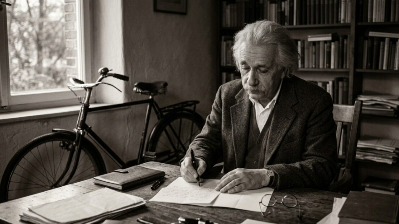 Albert Einstein em carta ao filho doente em 1930: “As pessoas são como bicicletas, só ficam em equilíbrio quando se movem”