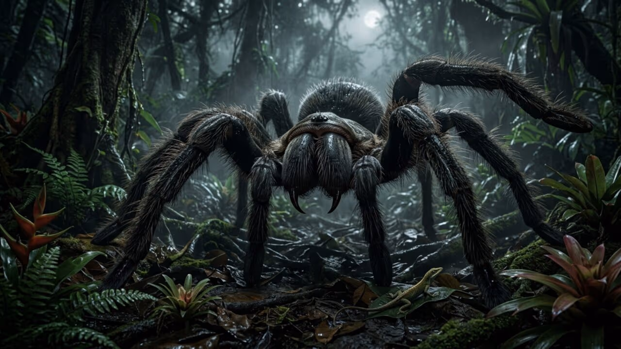 A aranha gigante da América do Sul que devora aves pequenas, anfíbios e roedores no chão da floresta