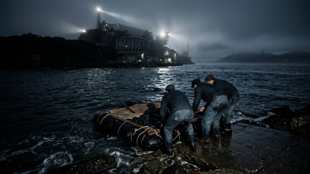 Três presos escaparam de Alcatraz usando cabeças falsas, colheres e uma balsa feita com capas de chuva em um plano que intriga os EUA desde 1962