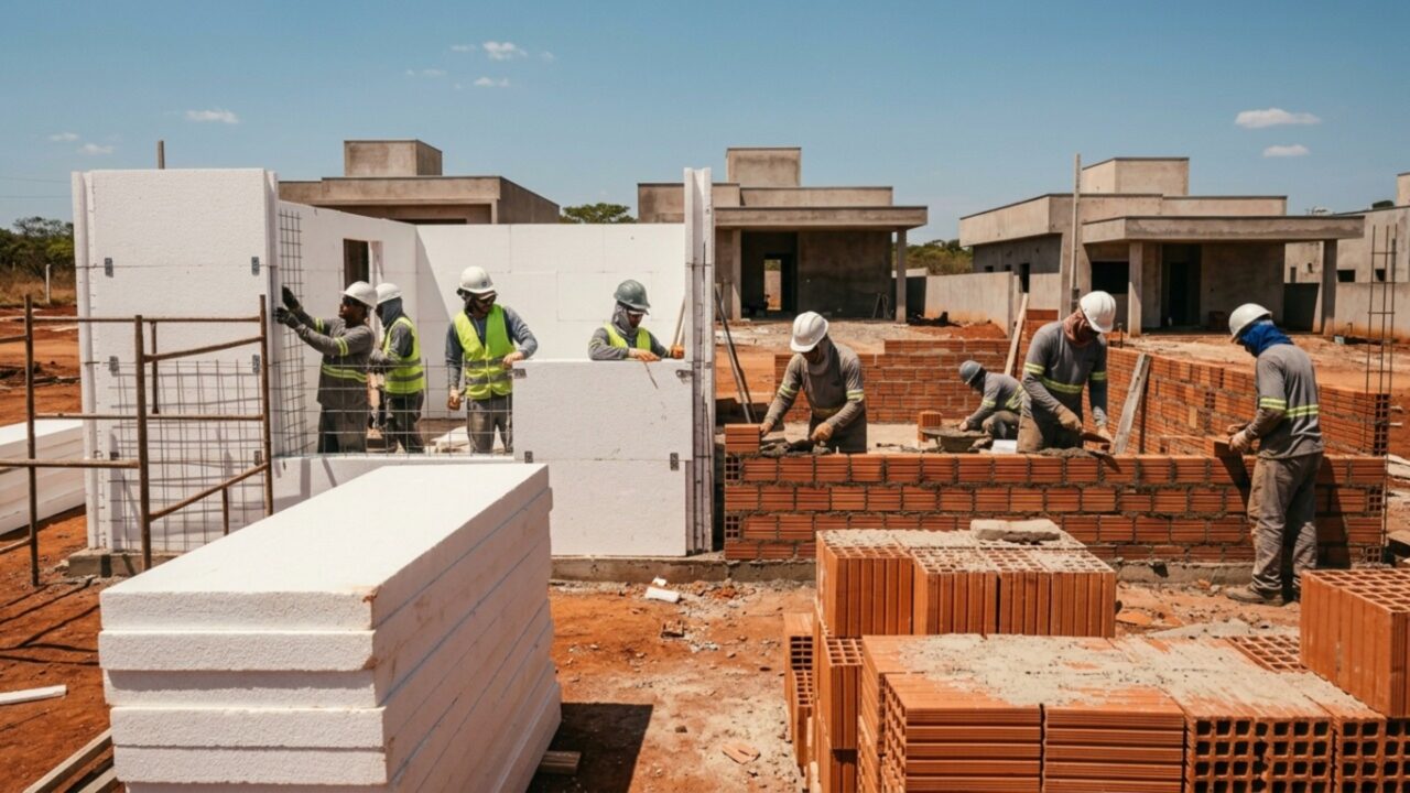 Pedreiro revela técnica de gênio com placas de isopor que reduz custo da casa e vira febre