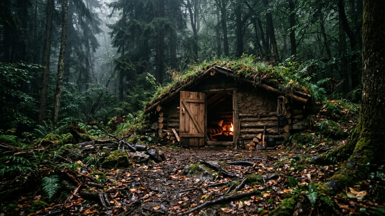 O homem que construiu um abrigo utilizando somente grama e barro para sobreviver na floresta