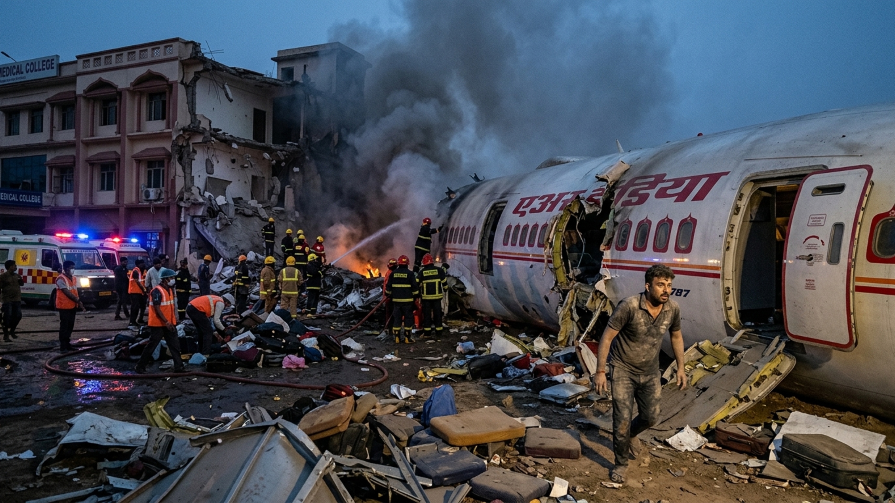 O passageiro que sobreviveu sozinho à queda de um Boeing 787 na Índia conseguiu escapar por uma abertura na fuselagem enquanto mais de 240 pessoas estavam a bordo