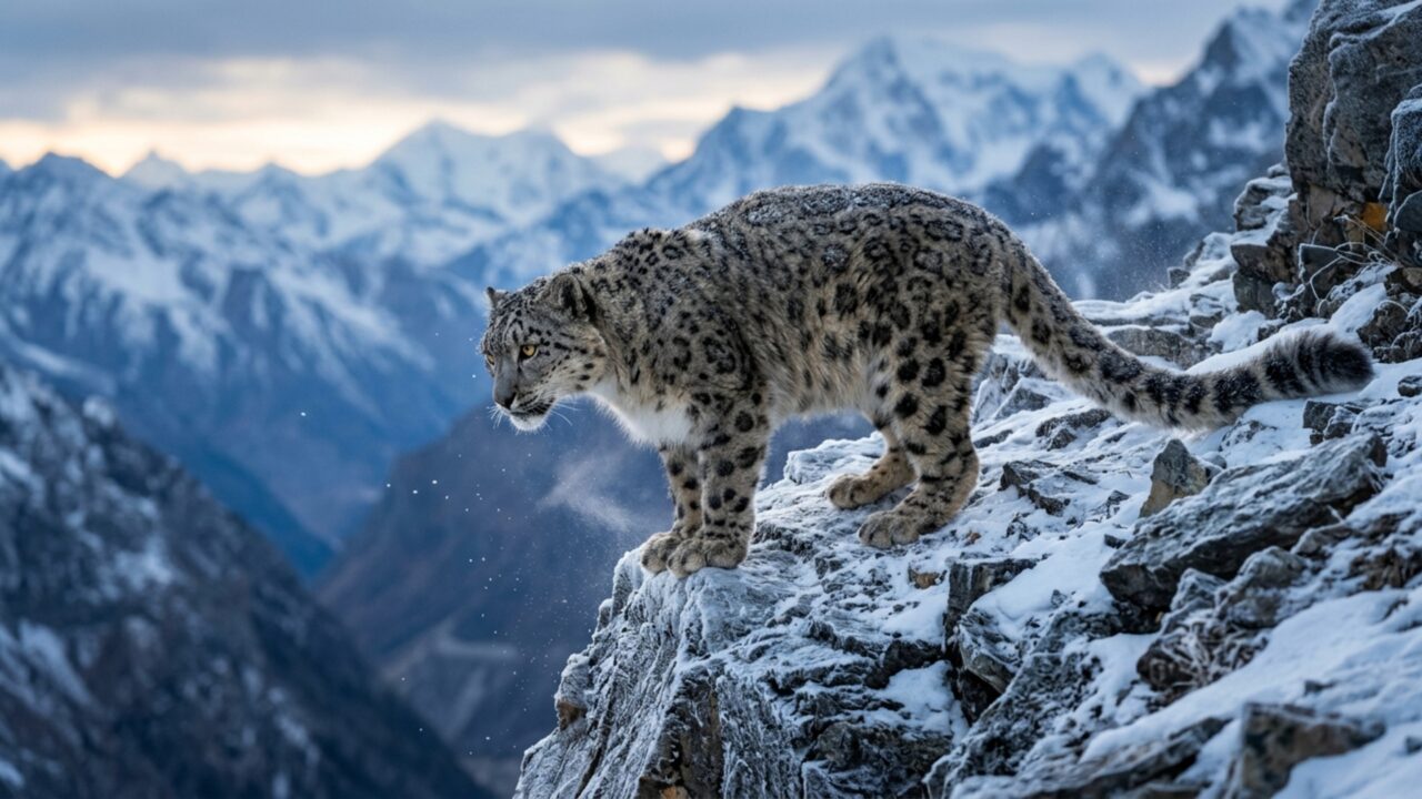 O felino das neves que derruba presas em penhascos e sobrevive no frio extremo das montanhas