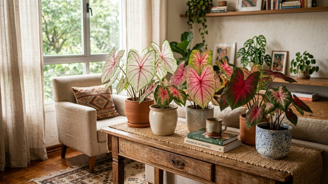 4 espécies de caladium para ter em casa e transformar qualquer ambiente com folhas coloridas