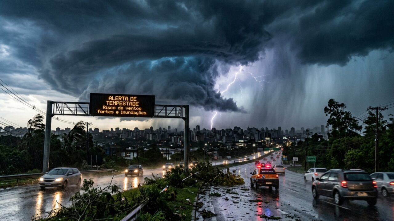 Alerta do Inmet para 36 horas tempestade no Sul do Brasil nos dias 01 e 02