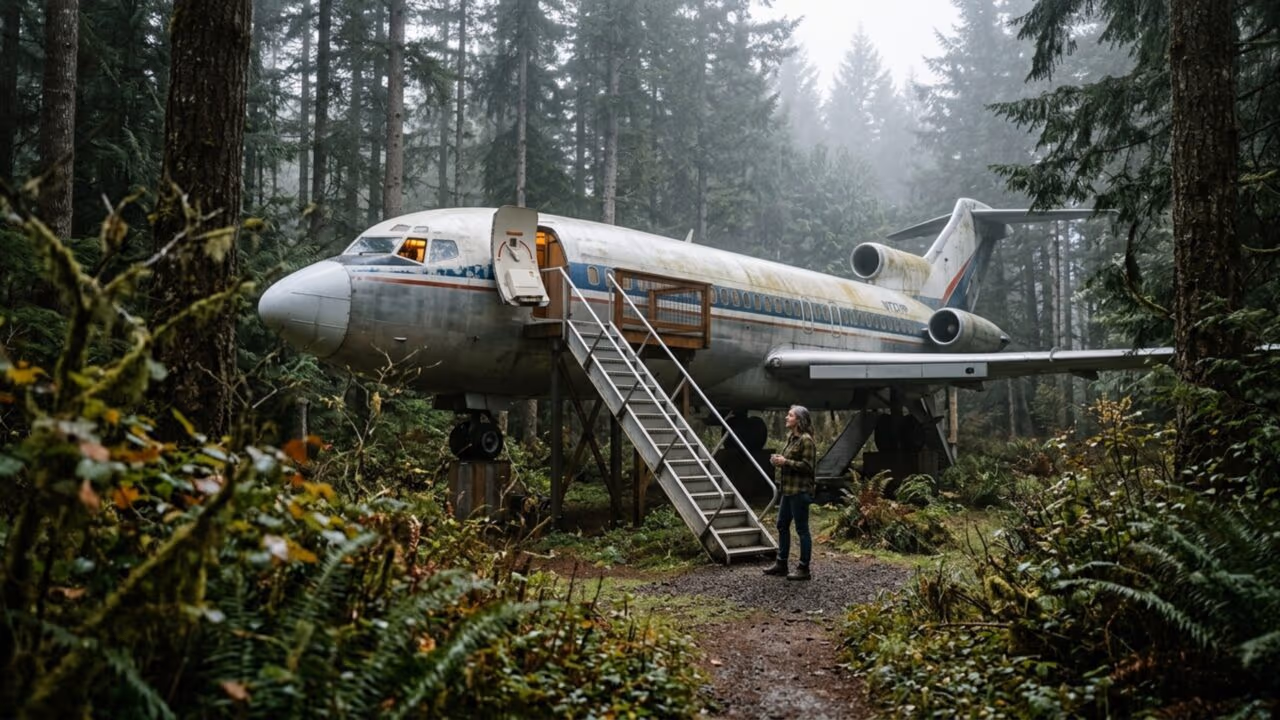 O engenheiro que transformou um Boeing 727 abandonado em sua casa dos sonhos no meio da floresta