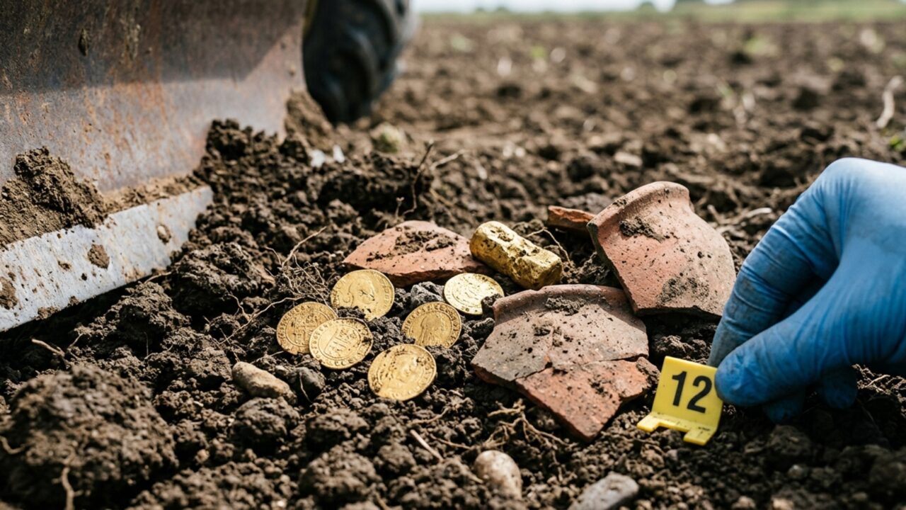 Arqueólogos encontram moedas e lingotes de ouro enterrados há séculos em campo agrícola da República Tcheca