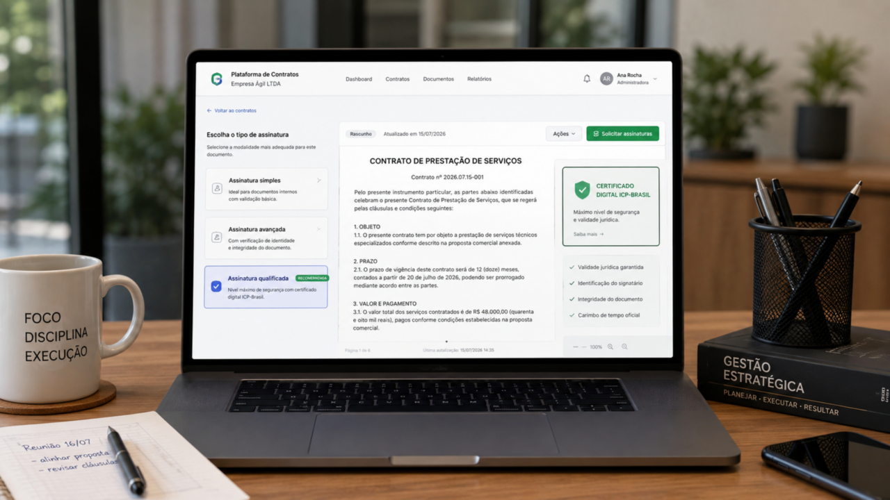 Assinatura eletrônica simples, avançada ou qualificada: o erro que pode enfraquecer contratos importantes