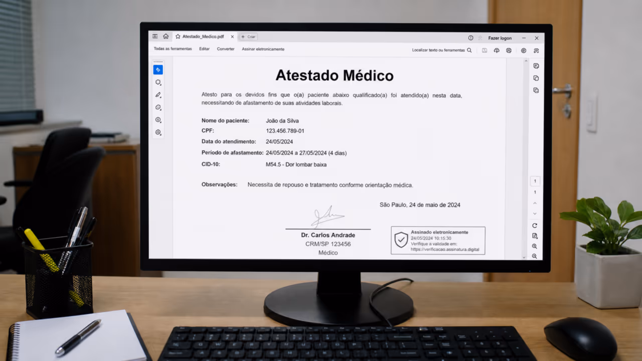 Documento médico digital pode valer, mas só quando a assinatura permite conferir a autenticidade