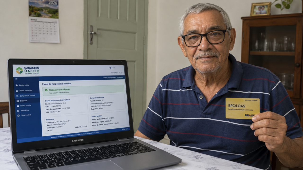 Idosos com 65 anos podem perder acesso a 1 salário mínimo por erro simples no CadÚnico