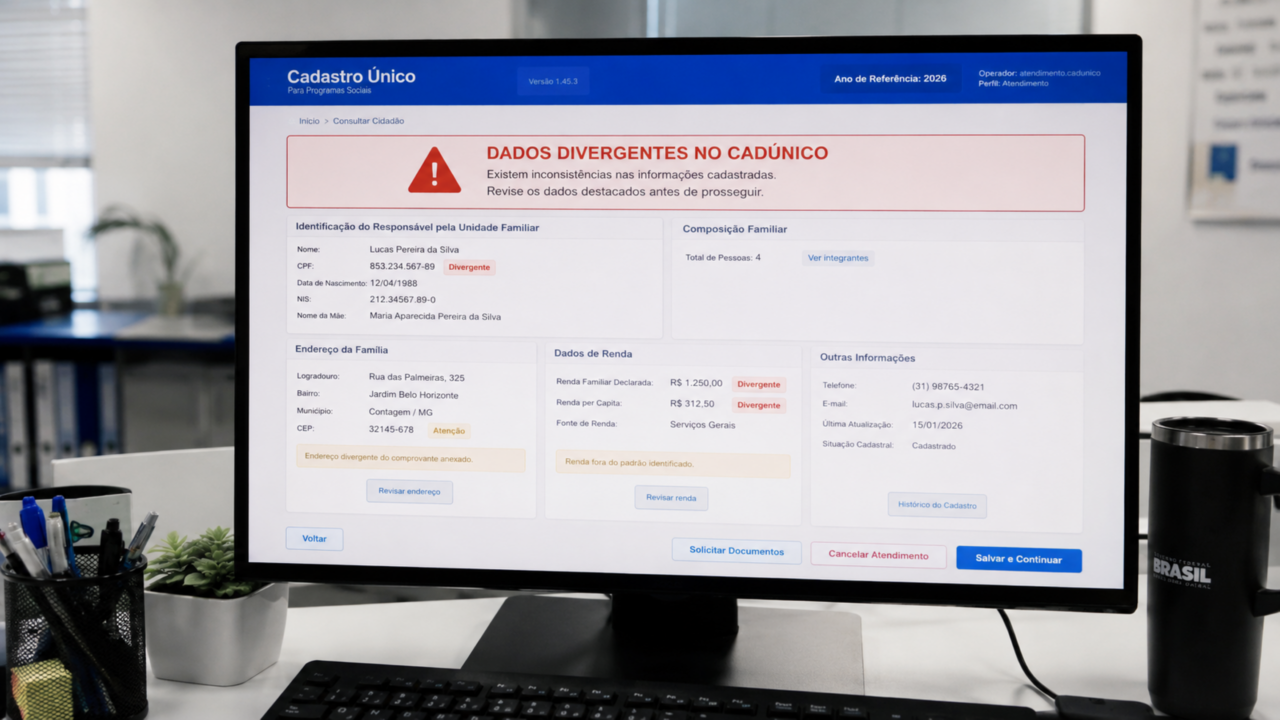 Idosos com 65 anos podem perder acesso a 1 salário mínimo por erro simples no CadÚnico