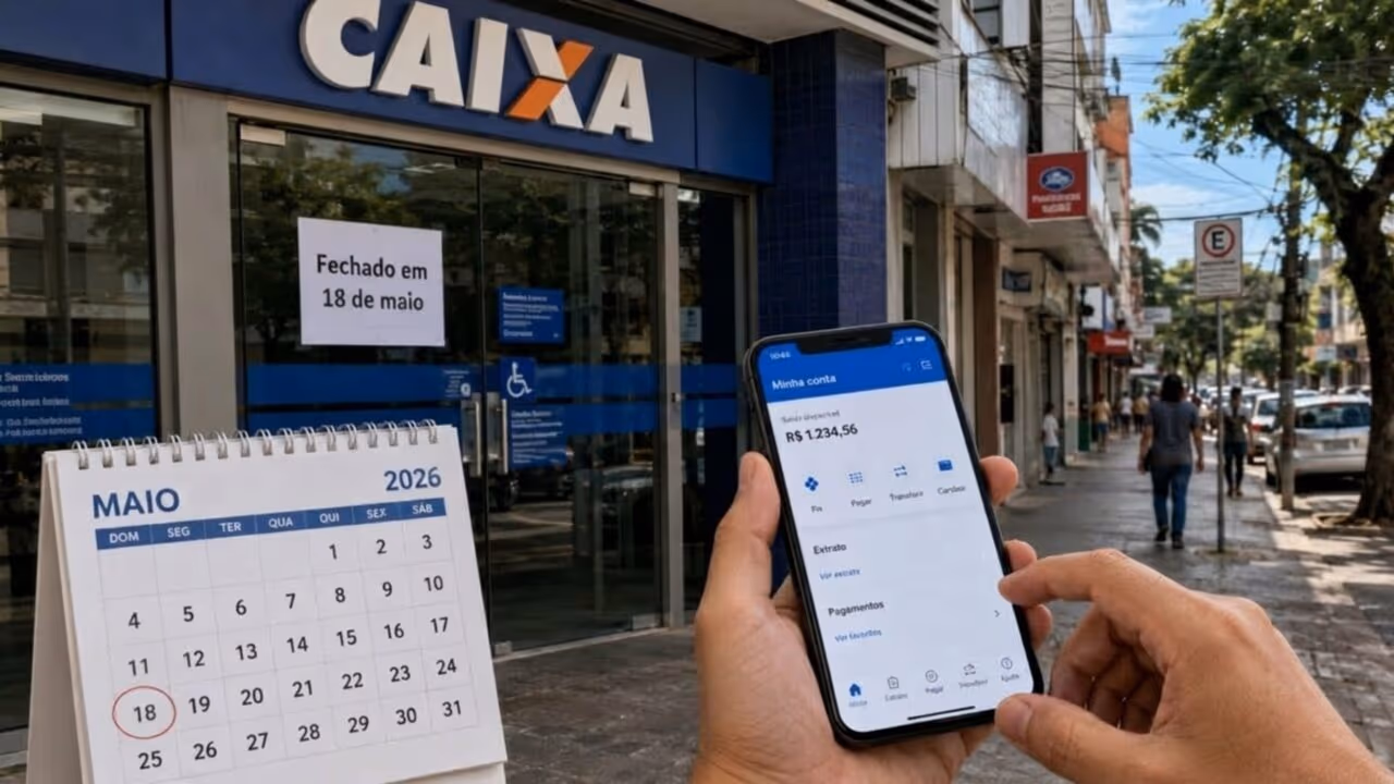 Bancos terão expediente suspenso na segunda-feira, 18 de maio