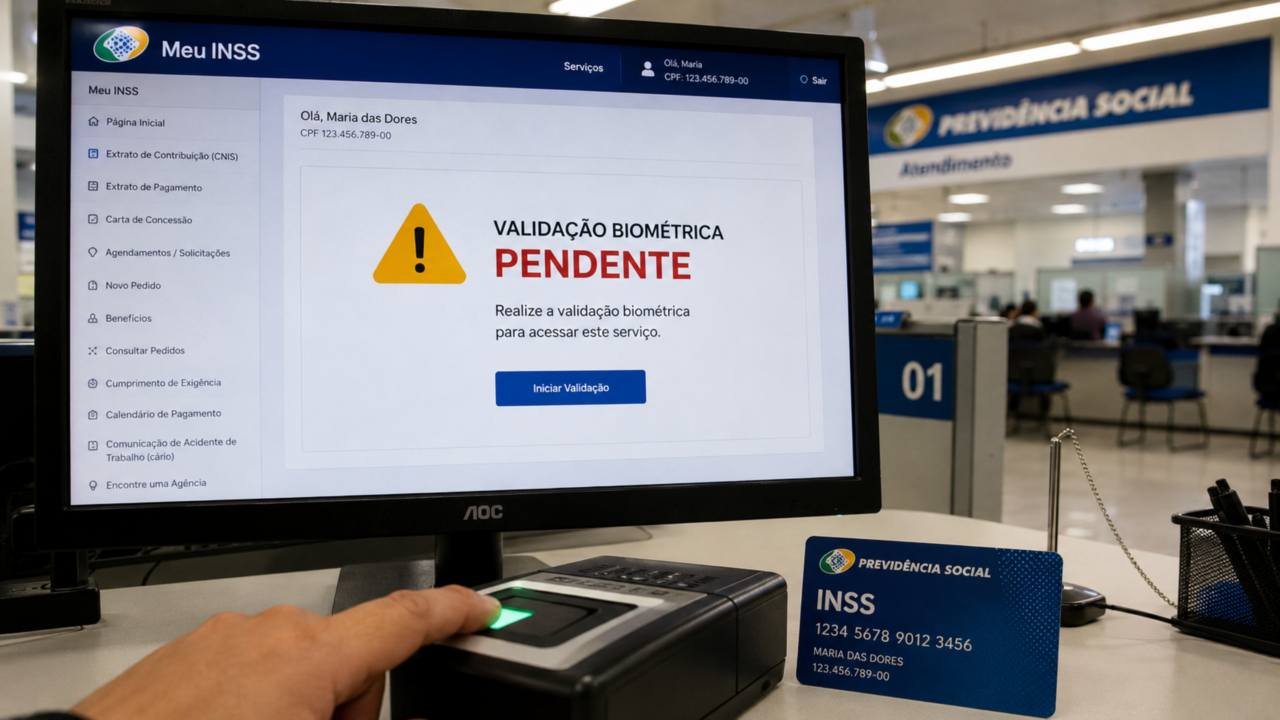 Biometria obrigatória no INSS pode bloquear novos benefícios sem cadastro válido