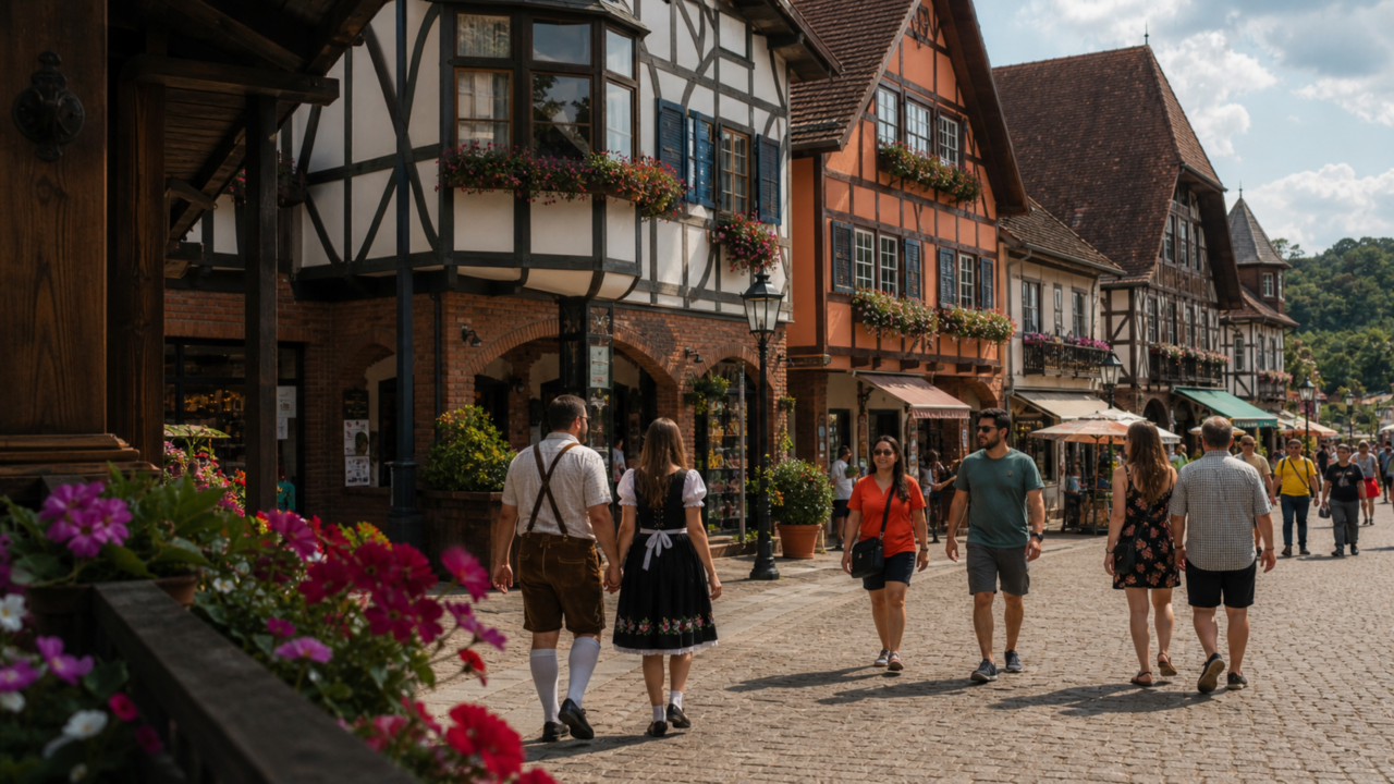 A cidade catarinense que mistura Oktoberfest, cerveja artesanal e arquitetura de conto europeu