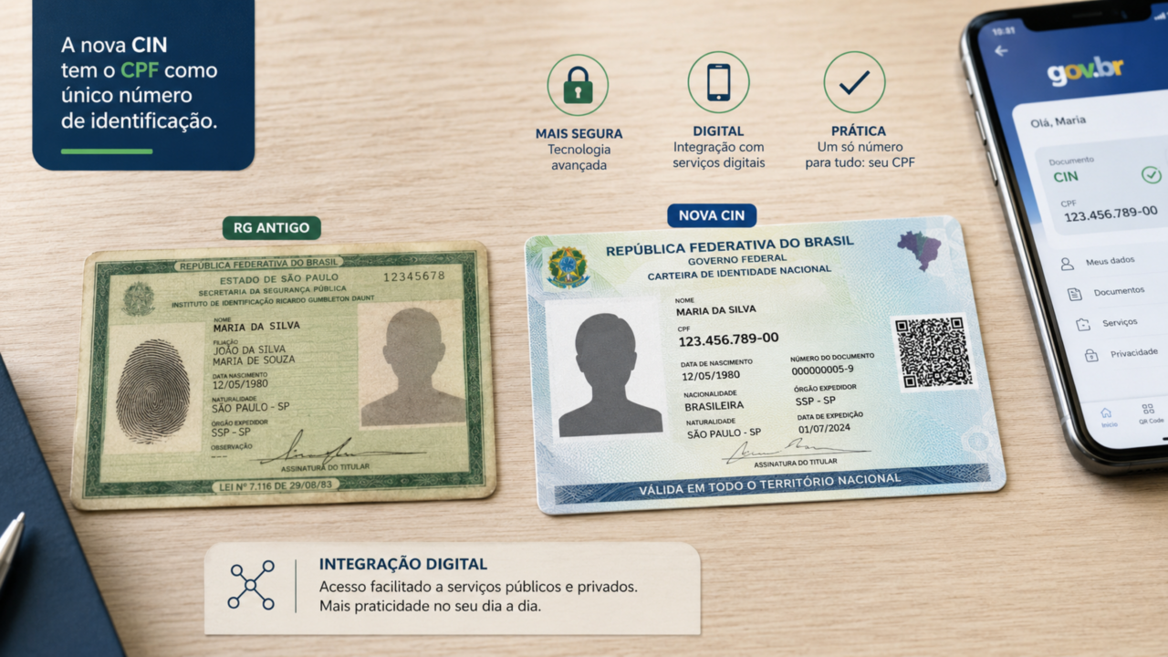 Antigo RG está com os dias contados: veja como emitir a nova CIN gratuitamente