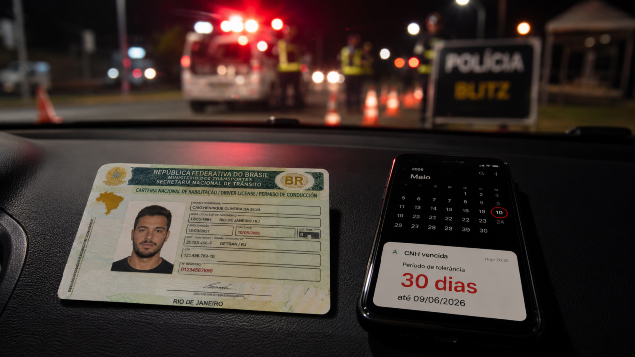 CNH vencida há mais de 30 dias pode transformar um simples esquecimento em multa gravíssima