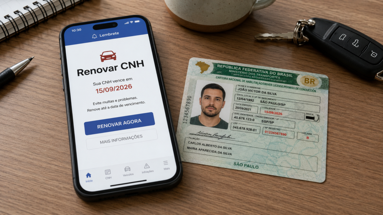 CNH vencida há mais de 30 dias pode transformar um simples esquecimento em multa gravíssima