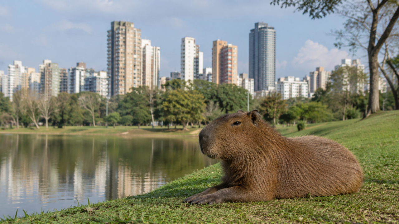 Capivaras viraram símbolo de paz na internet, mas sua presença urbana acende alerta ambiental