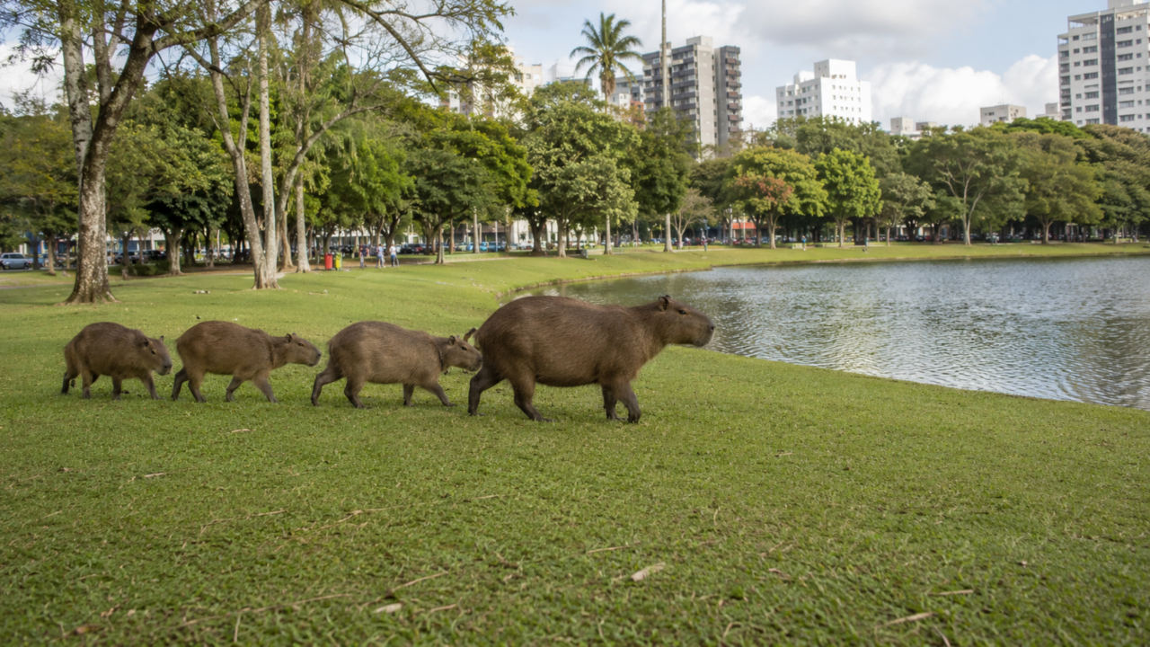 Capivaras viraram símbolo de paz na internet, mas sua presença urbana acende alerta ambiental