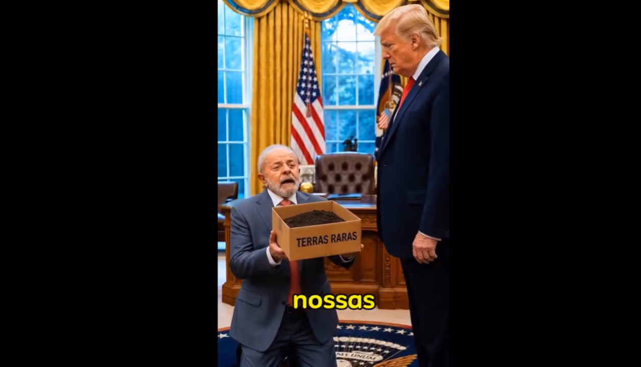 Flávio divulga vídeo com IA de Lula oferecendo “terras raras” a Trump