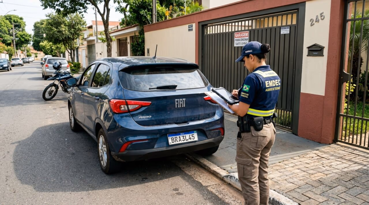 Parar diante da própria garagem é permitido por lei?