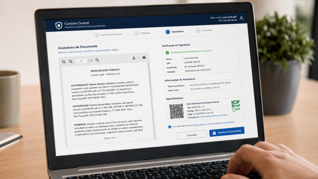 Cartório online: atos digitais têm validade, mas um detalhe decide se o documento funciona