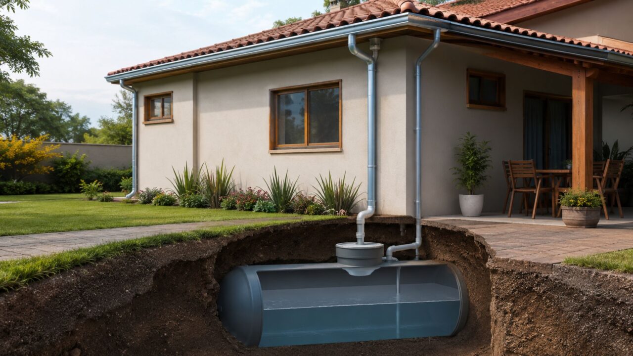Como funciona a cisterna subterrânea que capta água de chuva e abastece uma casa por meses sem pagar conta de água