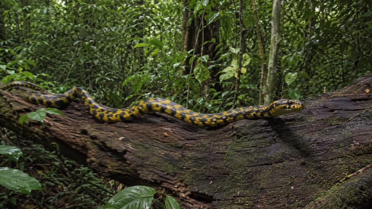 Caninana, a cobra eleita a mais rápida do Brasil, utiliza sua velocidade extrema para caçar ratos e lagartos sem ser percebida
