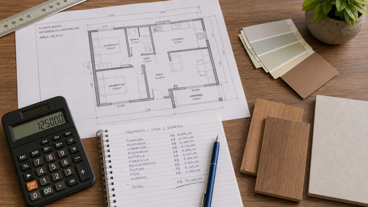 Casa de 2 quartos em 2026: quanto custa construir sem luxo e sem aperto no orçamento?