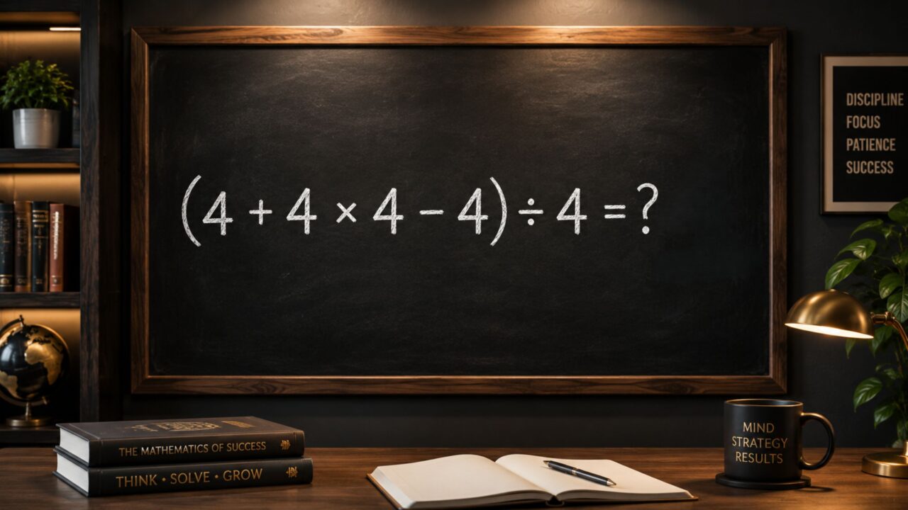 Quem resolve (4 + 4 × 4 – 4) ÷ 4 da esquerda para a direita certamente não chegará ao resultado final