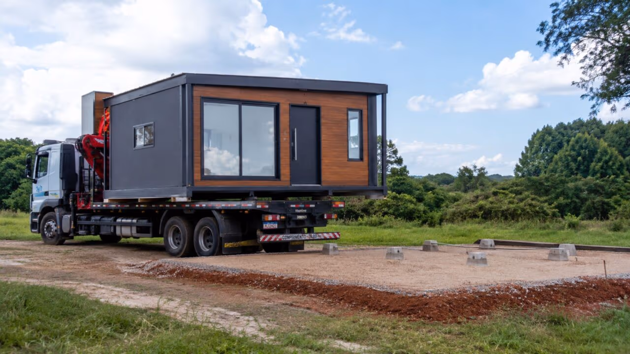Casa modular de 26 m² chega pronta e mostra como morar bem em pouco espaço