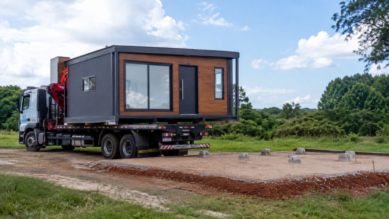 Casa modular de 26 m² chega pronta e mostra como morar bem em pouco espaço