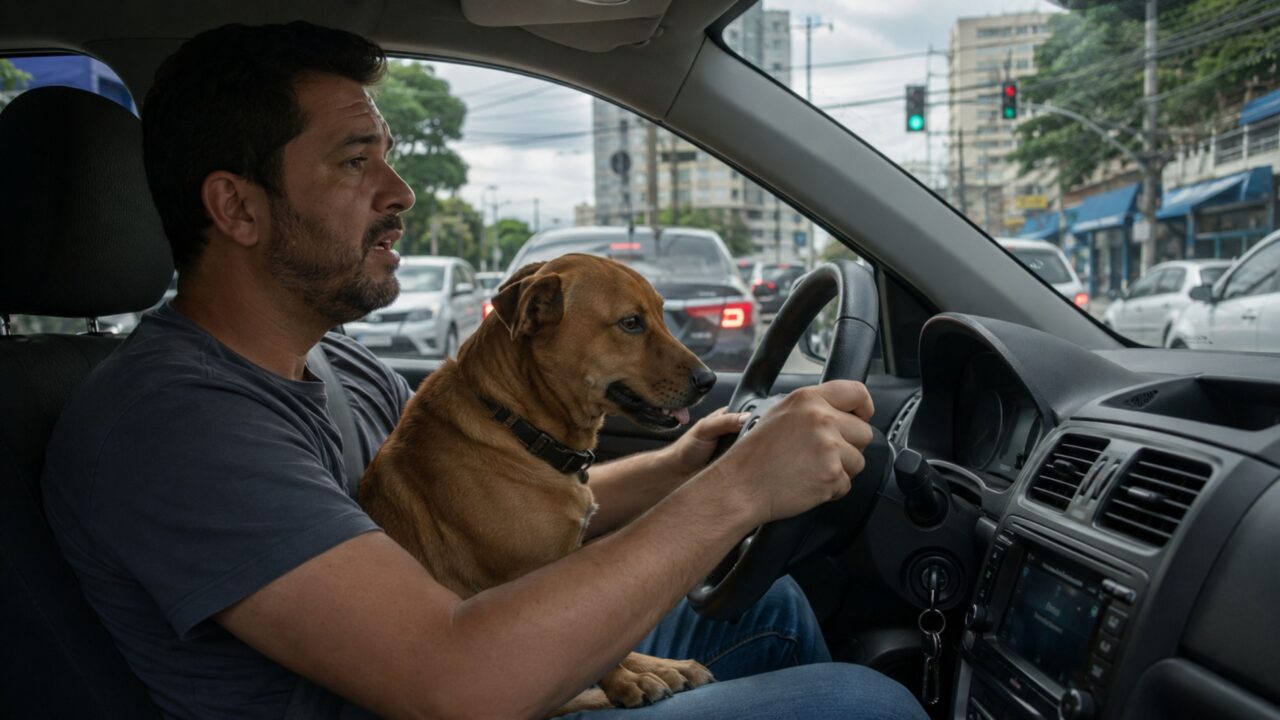 Levar animais no carro de forma incorreta pode gerar multa para o motorista