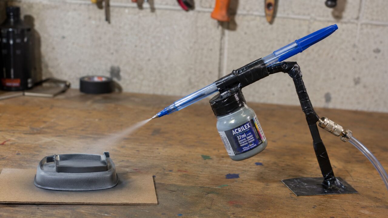 Pistola de pintura caseira: a ideia simples que usa caneta comum e tinta para pintar gastando pouco