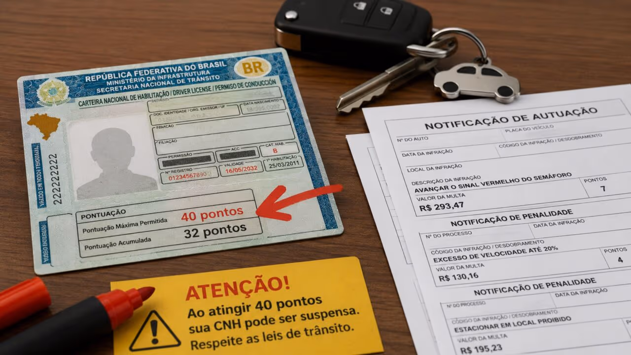 Pontos na CNH: como funciona o limite e quando o motorista perde a carteira