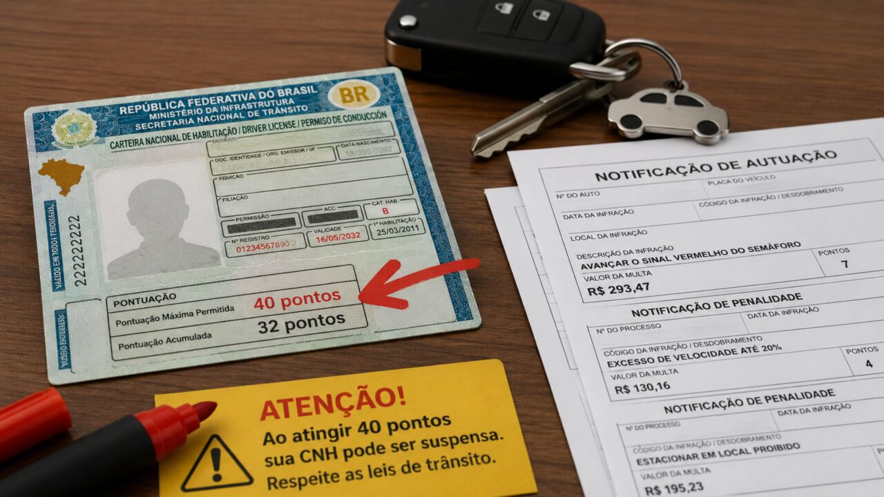Pontos na CNH: como funciona o limite e quando o motorista perde a carteira