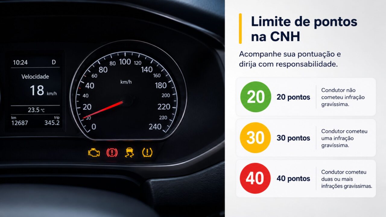 Pontos na CNH: como funciona o limite e quando o motorista perde a carteira