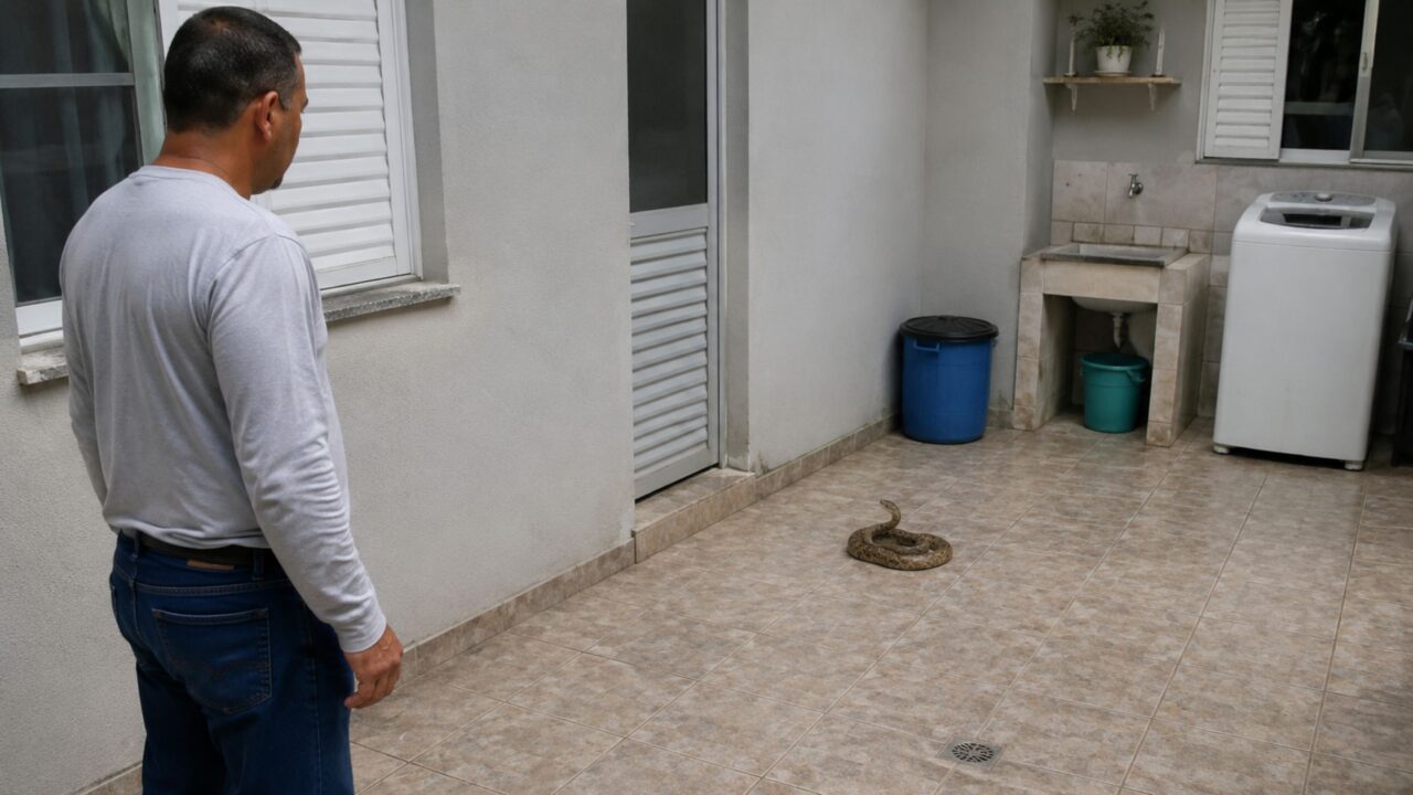 Especialistas recomendam que as pessoas fechem portas e janelas com atenção, pois a incidência de cobras entrando nas casas está aumentando em maio