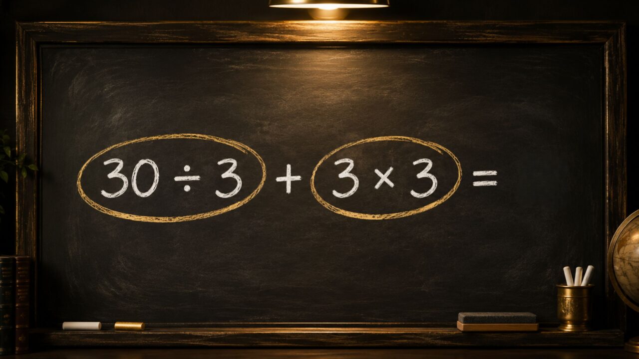 Quanto é 30 ÷ 3 + 3 × 3? Um desafio simples que separa quem tem pressa e quem tem atenção