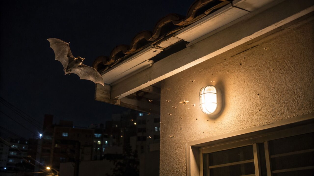 Se morcegos aparecerem perto da sua casa à noite, isso pode revelar algo sobre o ambiente ao redor e você precisa observar de imediato