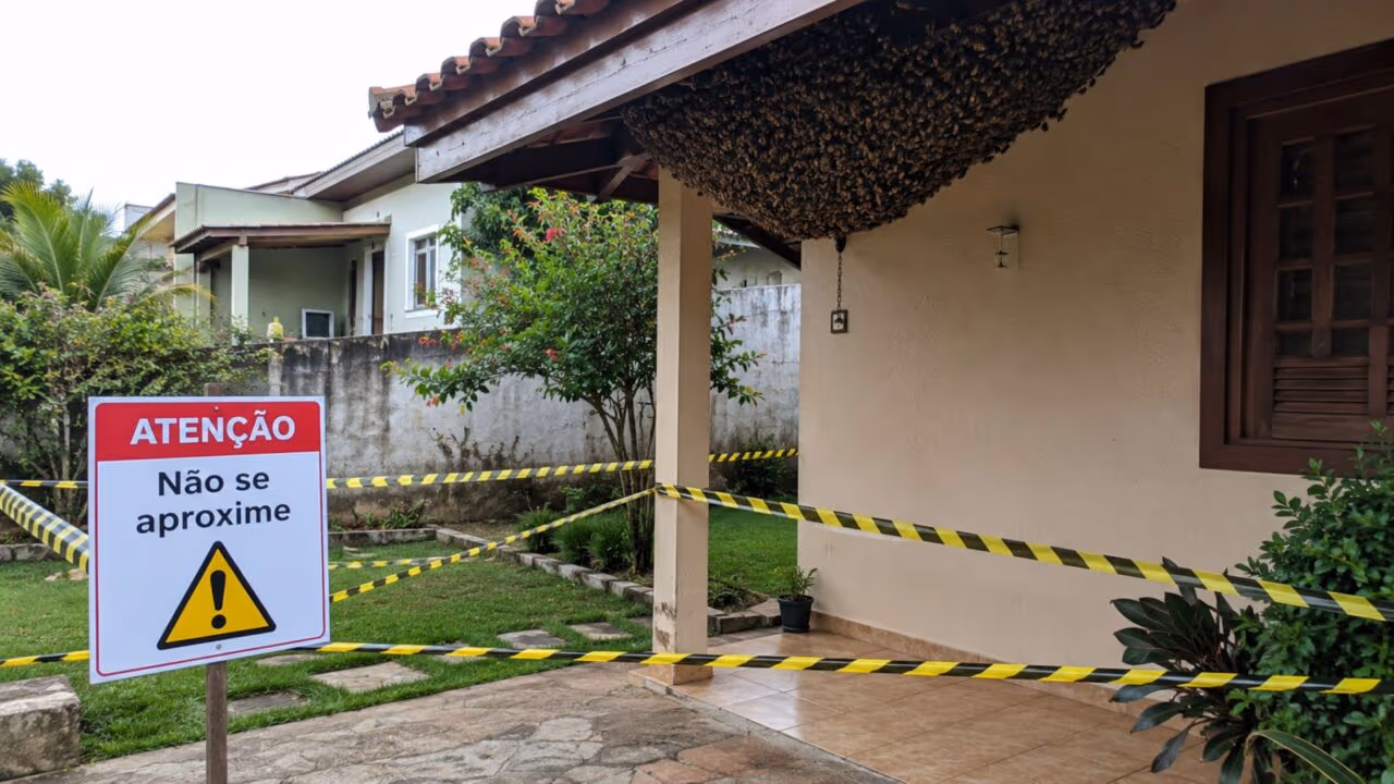 Abelhas fazendo colmeia perto de casa: o que moradores nunca devem fazer sozinhos