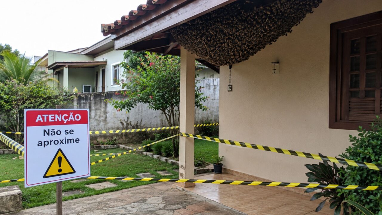 Abelhas fazendo colmeia perto de casa: o que moradores nunca devem fazer sozinhos