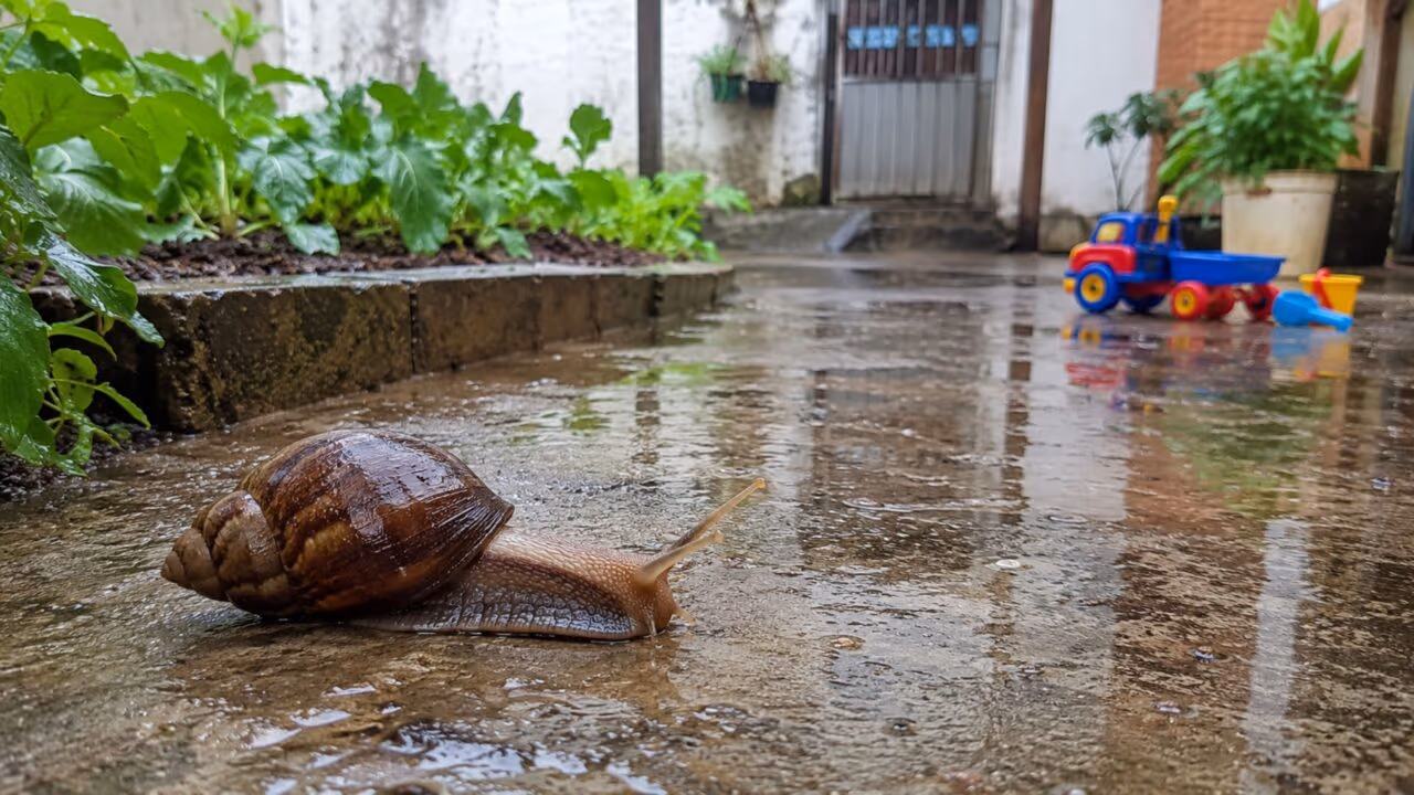 O que significa quando caramujos começam a aparecer no quintal após a chuva?
