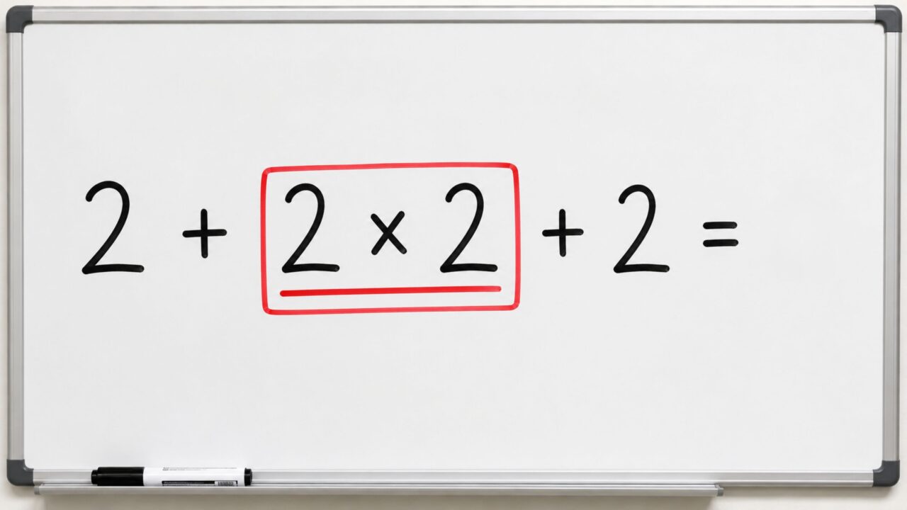 Quanto é 2 + 2 × 2 + 2? Um desafio clássico que quase sempre gera briga na resposta