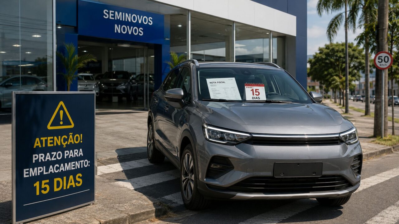 Até quantos dias é permitido andar com o carro novo sem emplacamento?