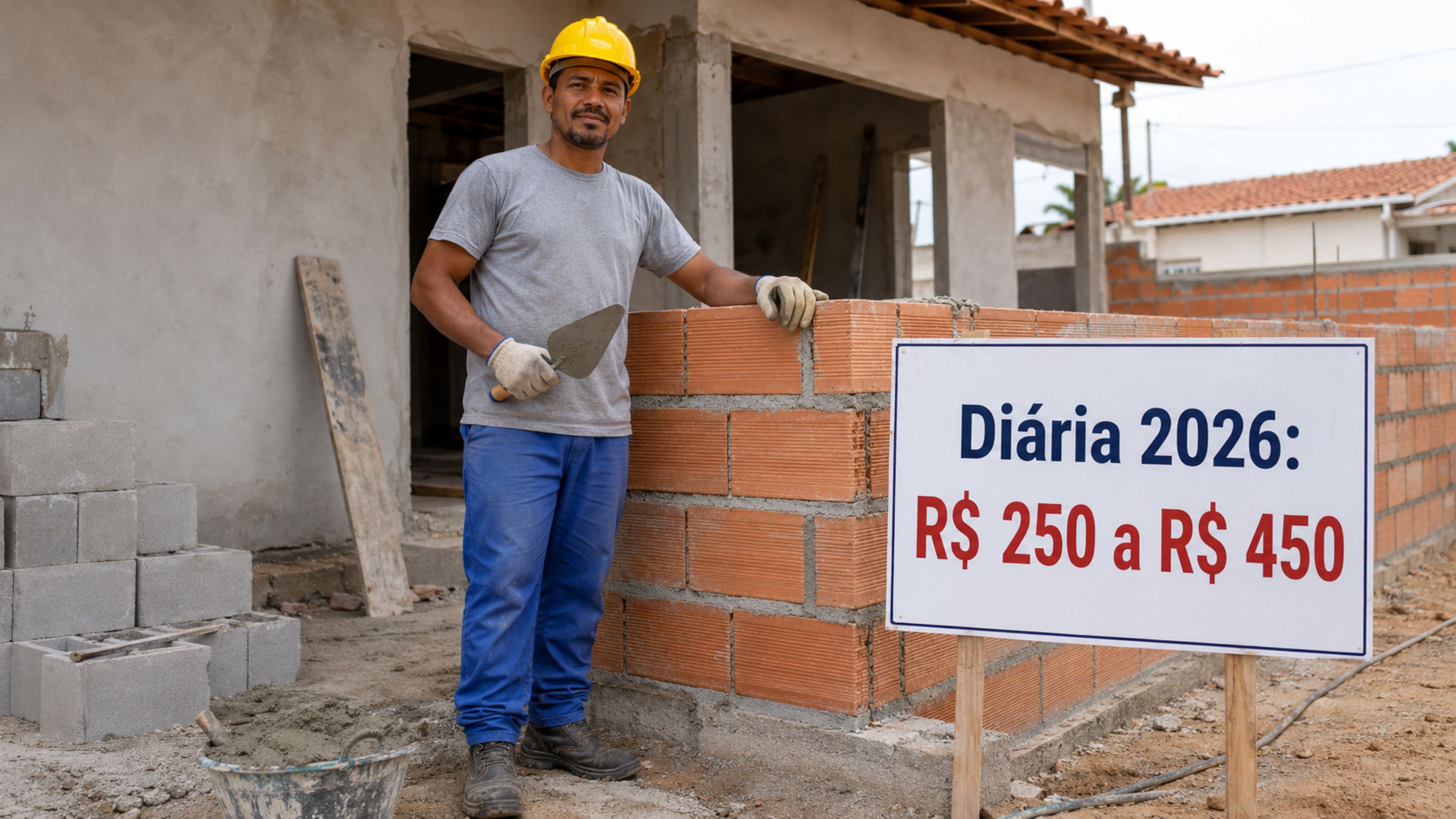 Qual o preço da diária de um pedreiro em 2026 e como o valor virou uma das maiores surpresas para quem vai construir?